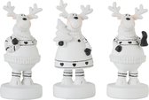 J-line - Kerstdecoratie woonkamer - mini Rendiertjes - 3 stuks
