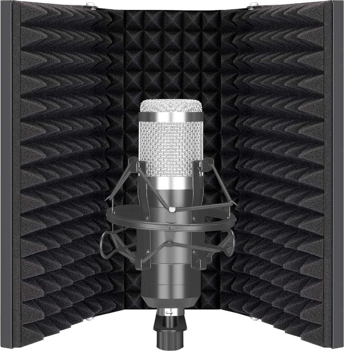 NÖRDIC ES-100 Microfoon reflectiefilter - Opvouwbaar - 35x28x4cm - Zwart |  bol.com
