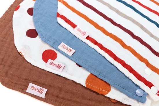 KliederZ Hydrofiele Baby Slabbetjes jongens ‘Wierook’ - Katoenen stoffen zeverslabbers - bandana babyslab set van 4 - MB06 van KliederZ — afbeelding 5