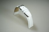 Horlogeband Leer - 20 mm - wit - téju print - gestikt