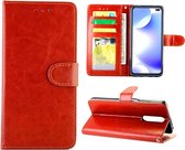 Voor xiaomi redmi k30 gek paard textuur lederen horizontale flip beschermhoes met houder & kaartsleuven & portemonnee & fotolijst (bruin)