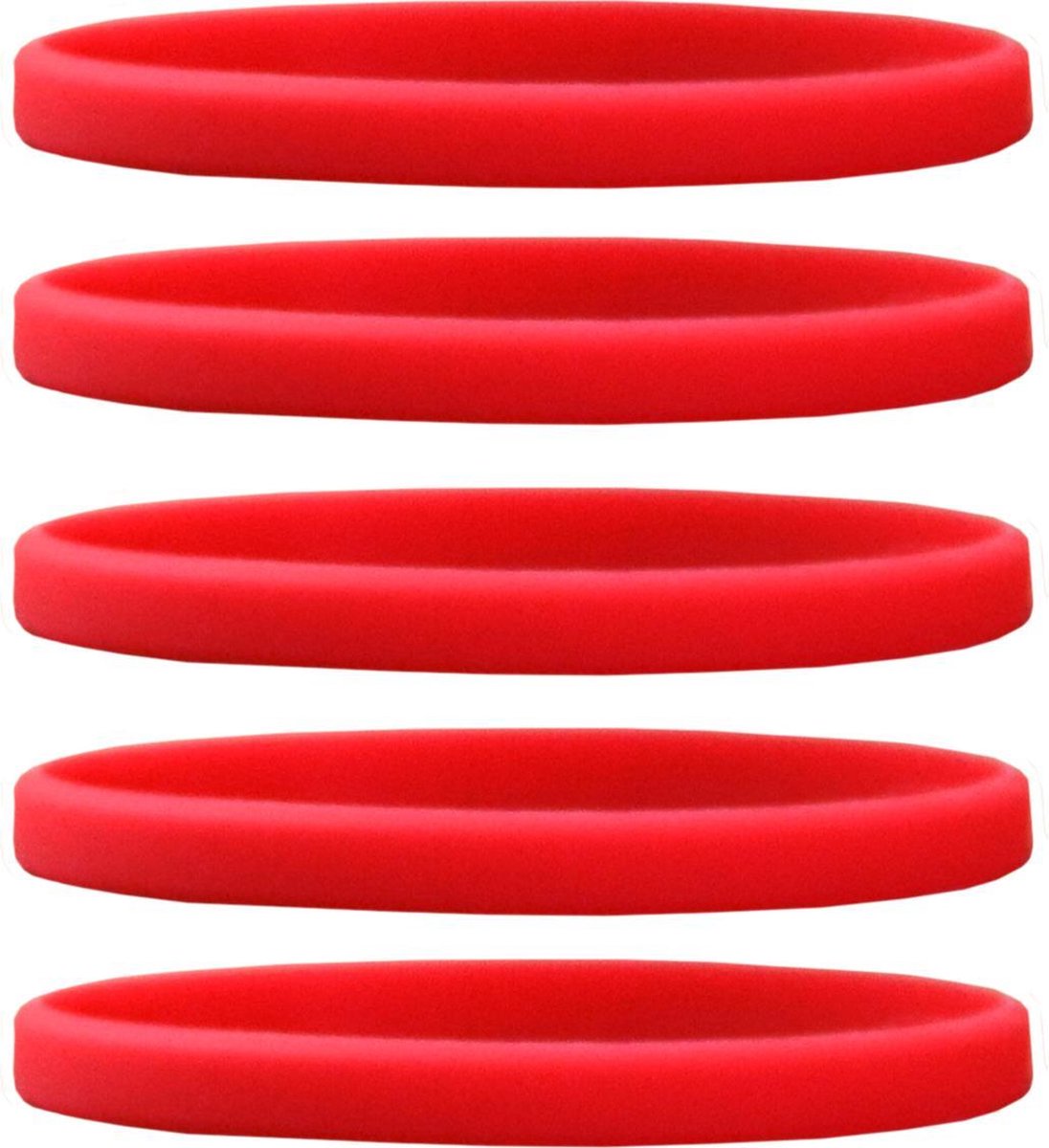 Dinilu - 60 x Smalle Siliconen Armbandjes Rood - voor Kinderen