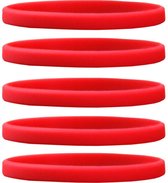 Smalle Siliconen Armbandjes Rood - voor Kinderen (zak van 60 stuks)