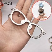 5 STKS multifunctionele brillen flesopener sleutelhanger autosleutel hanger, maat: 10,5x3,5 cm (amber)