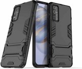 Voor Huawei Honor 30 PC + TPU Anti-val beschermhoes met onzichtbare houder (zwart)