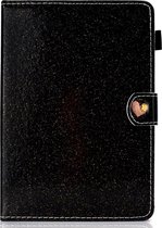 Voor 8 inch universele tablet pc glitter poeder liefde gesp horizontale flip lederen tas met houder en kaartsleuven (zwart)