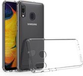 Krasbestendige TPU + acryl beschermhoes voor Galaxy A20 / 30 (transparant)