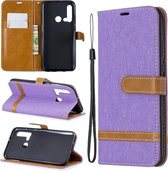 Kleuraanpassing Denim Texture Horizontale Flip Leather Case met houder & kaartsleuven & portemonnee & lanyard voor Huawei P20 lite (2019) / nova 5i (paars)