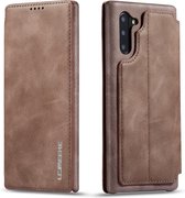 Voor Galaxy Note 10+ Hon Ancient Series lederen tas met kaartsleuven en houder en portemonnee (koffie)