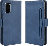 Voor Galaxy S20 / S20 5G portemonnee stijl skin feel kalf patroon lederen tas met apart kaartslot (blauw)