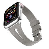 Waterdruppelvormige lederen polsband Horlogeband voor Apple Watch Series 4 & 3 & 2 & 1 38 mm (grijs)