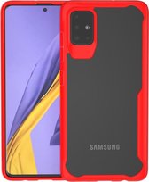 Voor Galaxy A71 transparante pc + TPU volledige dekking schokbestendige beschermhoes (rood)