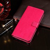 Voor Huawei P Smart S idewei Crazy Horse Texture Horizontale Flip Leather Case met houder & kaartsleuven & portemonnee (Rose Red)