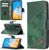 Voor Huawei P40 Bijpassende kleur Krokodiltextuur Horizontale flip PU lederen tas met houder & kaartsleuven & portemonnee (groen)