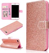 Voor iPhone 8 Plus Glitterpoeder Horizontaal Flip Leren Case met Kaartsleuven & Houder & Fotolijst & Portemonnee (Rose Goud)