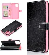 Fro iPhone 11 Pro Glitter Poeder Horizontale Flip Leren Case met Kaartsleuven & Houder & Fotolijst & Portemonnee (Zwart)