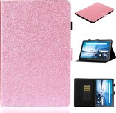 Voor Lenovo Tab M10 TB-X605F / X505 Glossy Glitter Powder Horizontale Flip Leather Case met houder en kaartsleuf (roze)