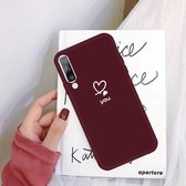 Voor Galaxy A70 Love Heart You Pattern Frosted TPU beschermhoes (wijnrood)