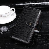 Voor Umidigi A3X idewei Crocodile Texture Horizontale Flip Leather Case met houder & kaartsleuven & portemonnee (zwart)