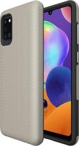 Voor Samsung Galaxy A31 Triangle Armor Texture TPU + PC Case (Goud)