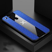 Voor OPPO A73 XINLI stiksels Textue schokbestendige TPU beschermhoes (blauw)