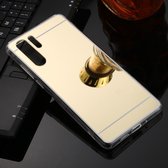 Voor Huawei P30 Pro TPU + acryl luxe plating spiegel telefoon hoes (goud)