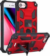Voor iPhone SE 2020 / 8/7 schokbestendige TPU + PC magnetische beschermhoes met houder (rood)