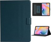 Voor Samsung Galaxy Tab A 10.1 2019 T510 / T515 effen kleur horizontaal flip lederen tas met kaartsleuven en houder (donkergroen)