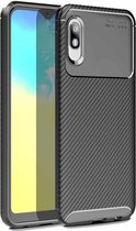 Beetle Series Carbon Fiber Texture Shockproof TPU Case voor Galaxy A10e (Zwart)