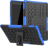 Voor iPad 10.2 Tire Texture TPU + PC schokbestendige hoes met houder (blauw)