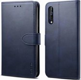 Voor Samsung Galaxy A70 GUSSIM zakelijke stijl horizontale flip lederen case met houder & kaartsleuven & portemonnee (blauw)