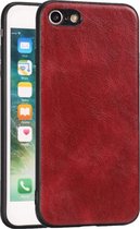 Voor iPhone 7/8 Crazy Horse Textured kalfsleer PU + PC + TPU Case (rood)