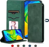 Voor Redmi Note 9 / Redmi 10X 4G Retro Skin Feel Business Magnetische Horizontale Flip Leather Case (Army Green)