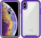 Voor iPhone X Starry Sky Solid Color Series schokbestendige pc + TPU beschermhoes (paars)