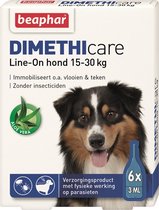 Beaphar dimethicare line-on hond tegen vlooien en teken - 15-30 kg 6 pip 3 ml - 1 stuks