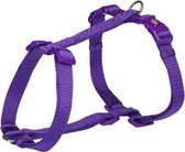 Trixie hondentuig premium h-tuig violet paars - 52-75x2 cm - 1 stuks