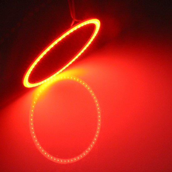Doe het niet Vertrouwelijk spons 80mm 5W 180LM Angel Eyes cirkels auto koplamp rood licht COB LED  verlichting voor... | bol.com