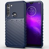 Voor Moto G8 Power Thunderbolt Shockproof TPU Soft Case (blauw)