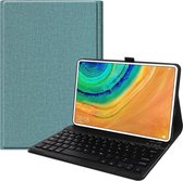 Voor Huawei Matepad Pro 10.8 Doektextuur TPU Beschermhoes met houder (Mintgroen)