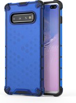 Honeycomb Shockproof PC + TPU Case voor Galaxy S10 + (blauw)