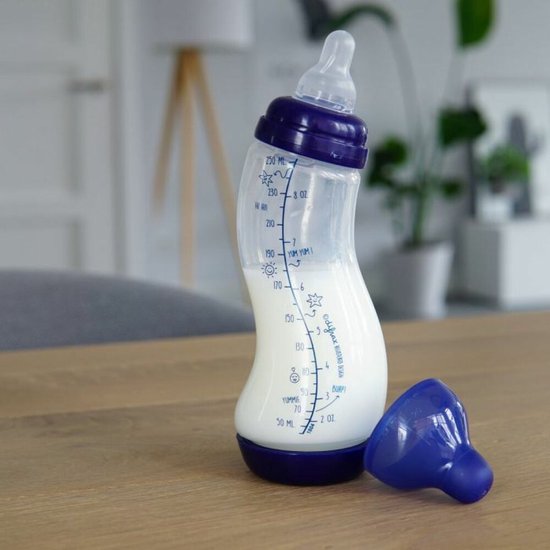 Difrax Natural - Babyfles - 250 ml - Blauw (licht) van Difrax — afbeelding 2