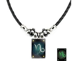 Steenbok / Capricorn Sterrenbeeld Ketting met Hanger - Glow in the Dark - Kettingen Heren Dames - Astrologie - Papa Cadeau Voor Mannen - Vaderdag