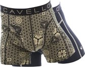 Cavello - Heren - 2-Pack Boxershorts Bloemen - Grijs - S