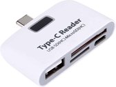 3-in-1 USB-C / Type-C 3,1 tot USB 2,0 + Micro USB + SD (HC) + Micro SD-kaartlezer Adapter