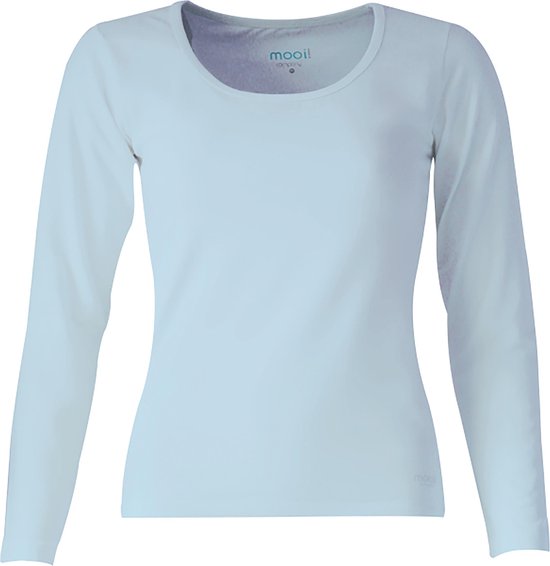 JOLIE! Company -T-shirt Arlette manches longues - Col rond - Modèle ajusté - Couleur Blue Clair - XS