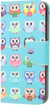 Blauw uiltjes agenda wallet case hoesje Samsung Galaxy A72