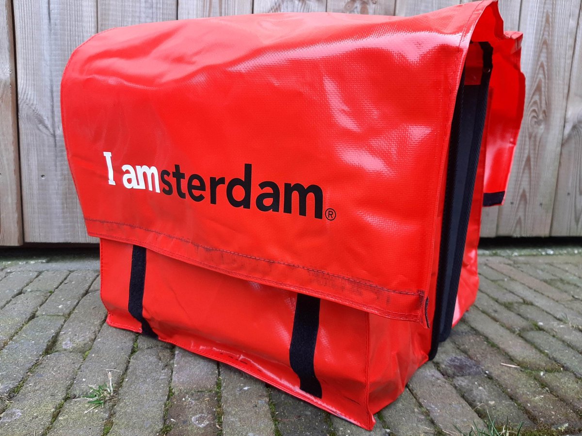 I Amsterdam - Dubbele fietstas - 40 liter - Rood bysonil