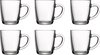 Pasabahce Basic - Drinkglazen - Gehard Theeglas met handvat - 6 Stuks - Geschikt voor Koffie&Thee