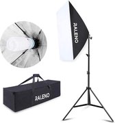 Gutos Softbox continu licht studiolichtkit, RALENO fotolamp, fotoapparatuur verlichtingskit met statief draagtas 85W fotolamp