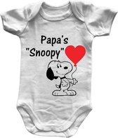 Baby Romper - Papa's "Snoopy" - Maat50/56 - Vaderdag - Leuk Cadeautje - Geboortecadeau